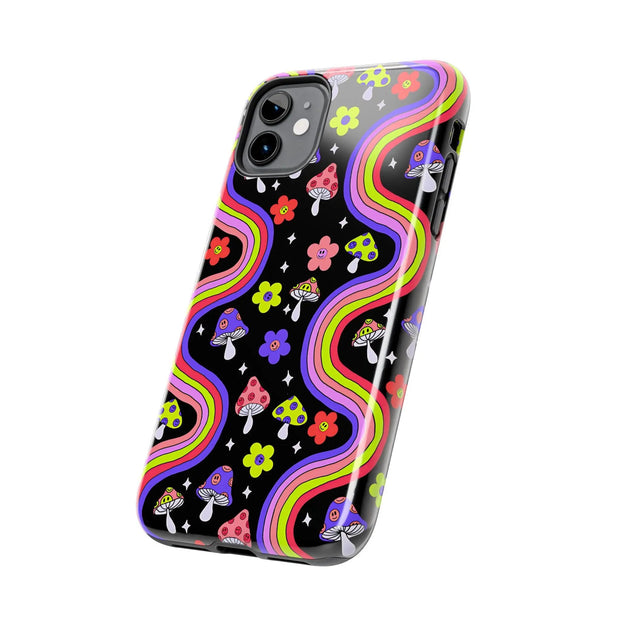 Groovy Mushroom Rainbow Tough Phone Case LavenderCeleste