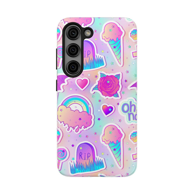Pastel Goth Kawaii Graveyard Tough Phone Case LavenderCeleste