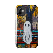 Sad Ghost on Park Bench Abstract Art Phone Case LavenderCeleste