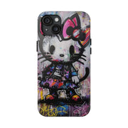 Goth Street Cat Pop Art Graffiti Tough Phone Case LavenderCeleste