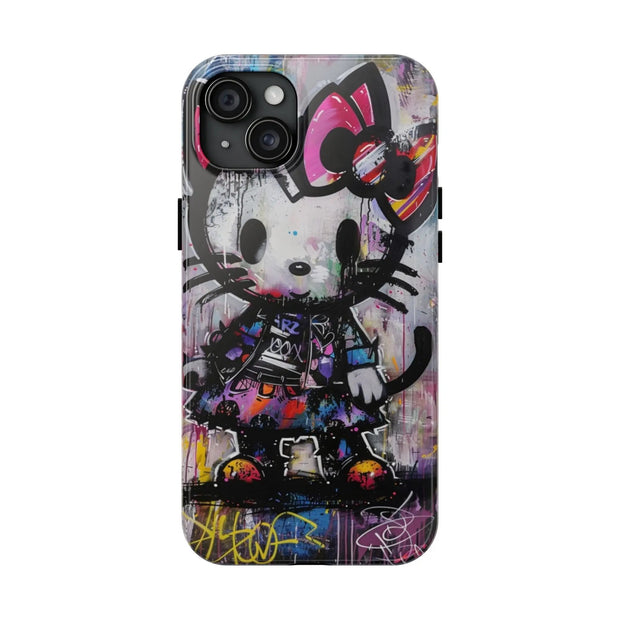 Goth Street Cat Pop Art Graffiti Tough Phone Case LavenderCeleste