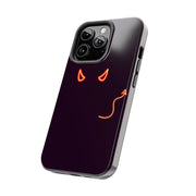 Neon Devil Eyes Tough Phone Case – Minimal Dark Glow Aesthetic Printify