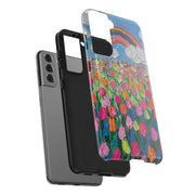 Rainbow Tulip Field Tough Phone Case LavenderCeleste