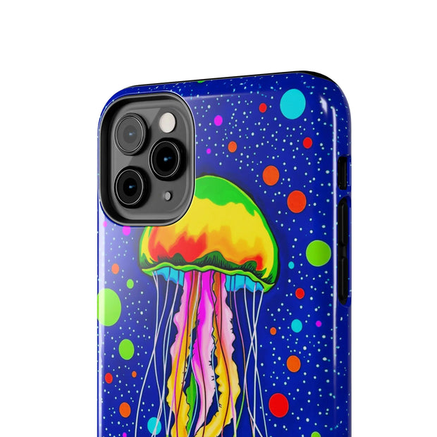 Vibrant Neon Jellyfish Cosmic Sea Tough Phone Case
