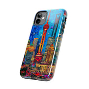 Shanghai Skyline Collage Pop Art Tough Phone Case LavenderCeleste