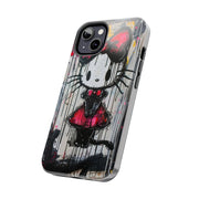 Goth Bow Cat Graffiti Pop Art Tough Phone Case LavenderCeleste