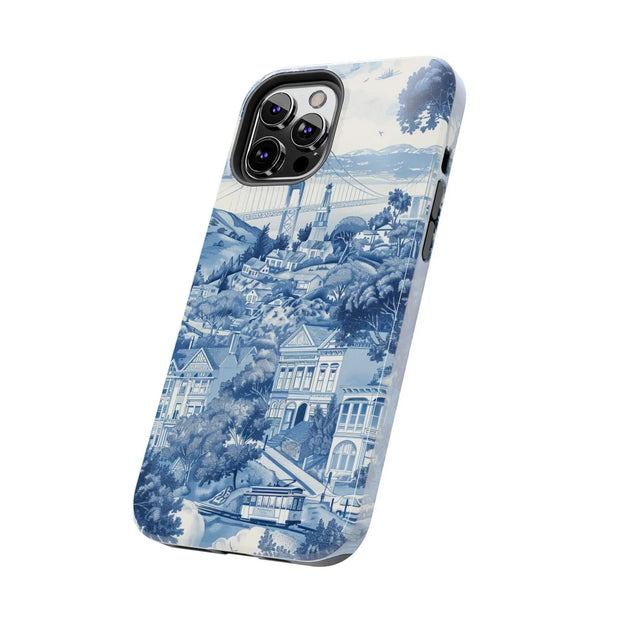 San Francisco Toile de Jouy Scenic Tough Phone Case LavenderCeleste