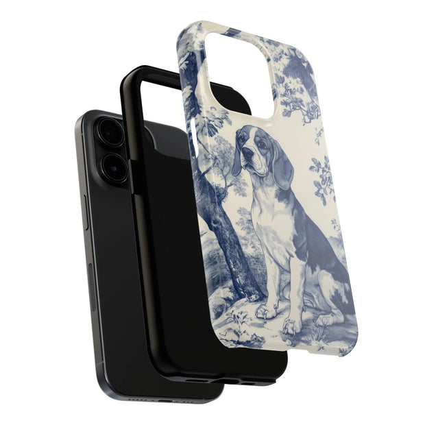 Blue Toile Beagle Country Scenic Tough Phone Case LavenderCeleste