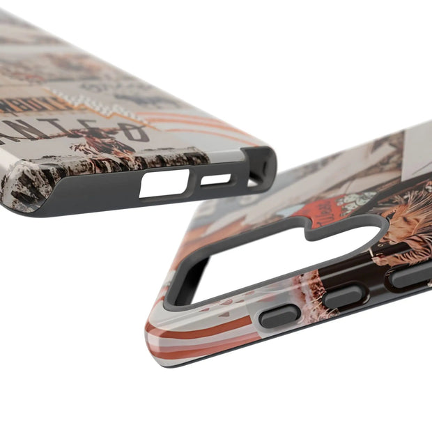 Western Cowboy Collage Retro Rodeo Aesthetic Tough Phone Case WOYC