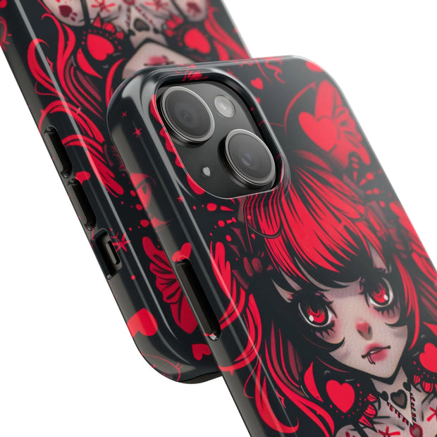 Kawaii Gothpunk Red Heart Tough Phone Case