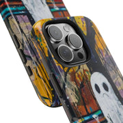 Sad Ghost on Park Bench Abstract Art Phone Case LavenderCeleste