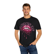 Taurus AF Glitter Lips Zodiac Comfort Colors Tee LavenderCeleste