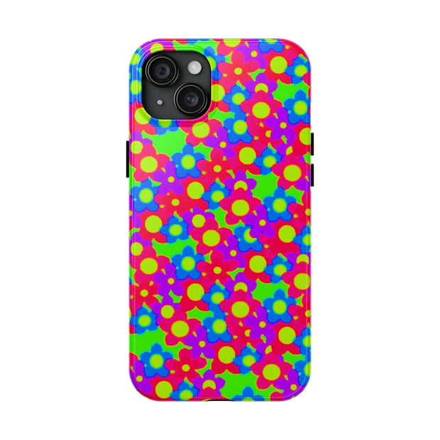Retro Kawaii Bright Floral Pattern Tough Phone Case