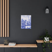 New York City Toile Art – Blue Scenic Skyline Matte Canvas LavenderCeleste