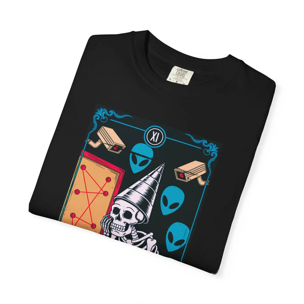 The Conspiracy Theorist Skeleton Tarot Comfort Colors Tee LavenderCeleste