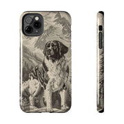 Saint Bernard Toile de Jouy Vintage Tough Phone Case LavenderCeleste