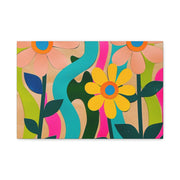 Groovy Paper Cut Flower Matte Canvas Art Printify