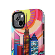 Tulsa Oklahoma Retro Pop Skyline Tough Phone Case LavenderCeleste