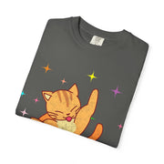 Reach For The Stars Sarcastic Cat Comfort Colors Shirt LavenderCeleste