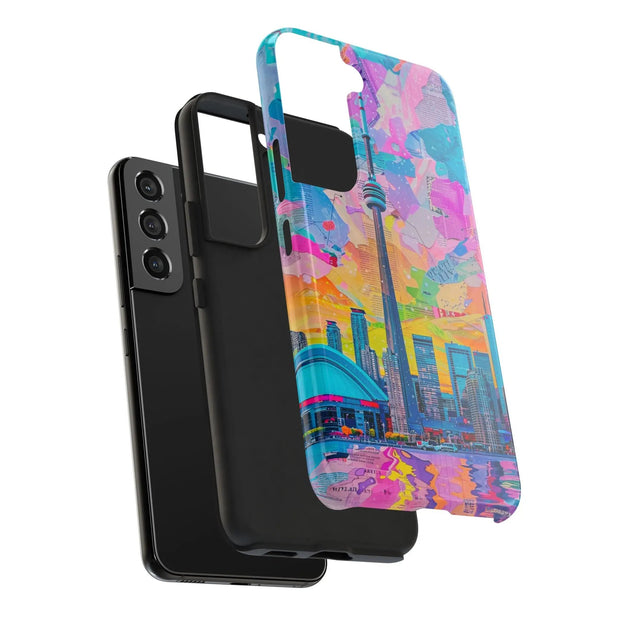 Toronto Pop Art Collage Skyline Tough Phone Case LavenderCeleste