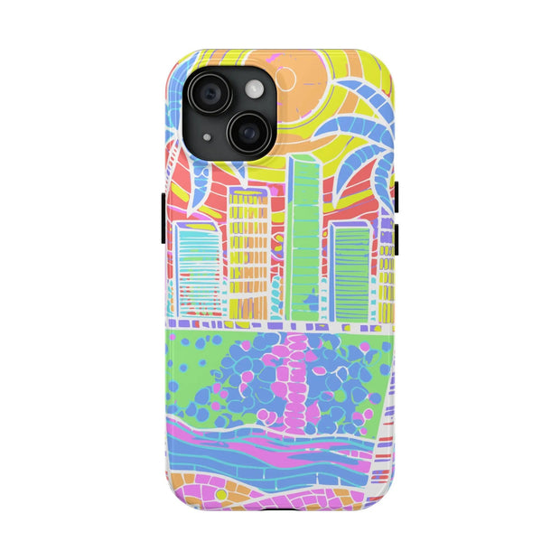South Beach Miami Mosaic Art Tough Phone Case LavenderCeleste