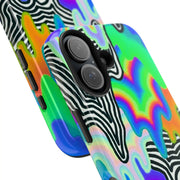 Trippy Technicolor Drip Retro Tough Phone Case LavenderCeleste
