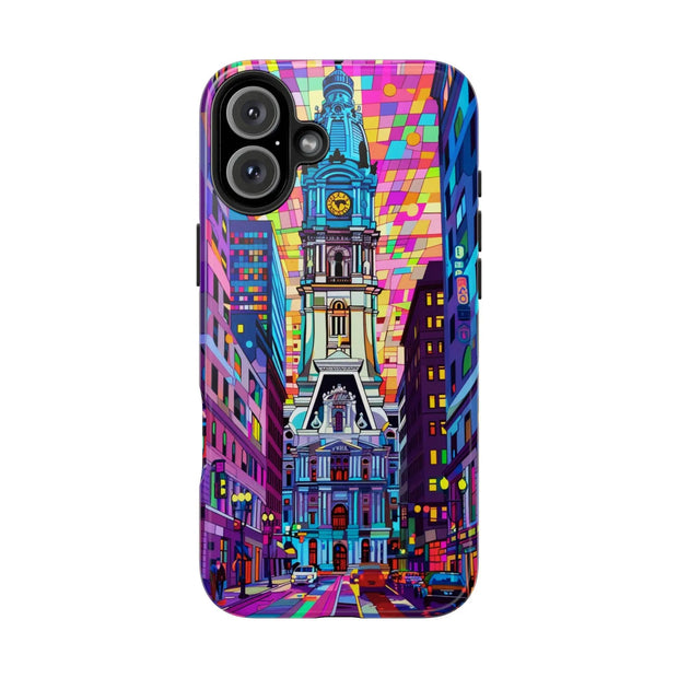 Philadelphia Pop Art Skyline Tough Phone Case LavenderCeleste