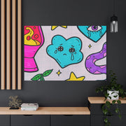 Kawaii Lava Lamp Sad Cloud Snake Matte Canvas Print LavenderCeleste