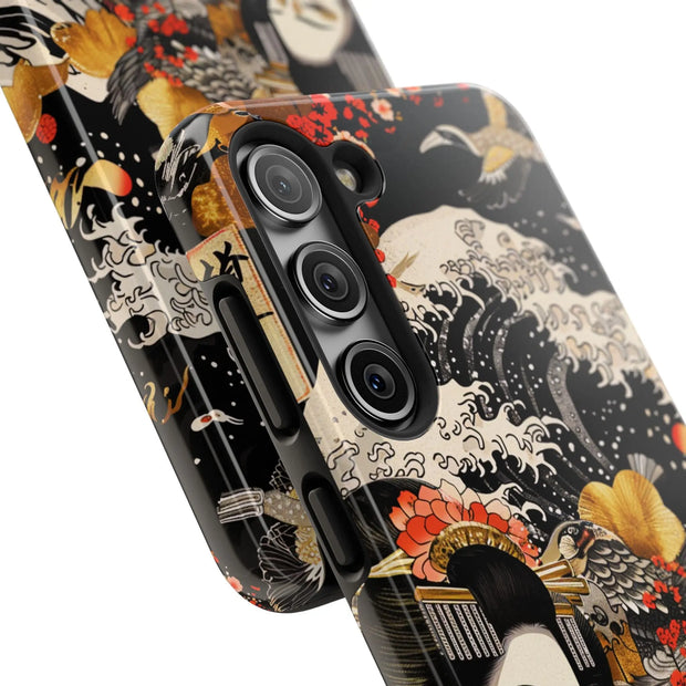 Golden Geisha Wave Japanese Art Tough Phone Case