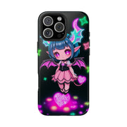 Kawaii Gothic Succubus Neon Heart Tough Phone Case