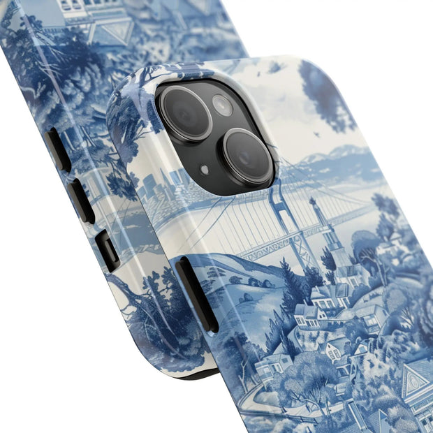 San Francisco Toile de Jouy Scenic Tough Phone Case LavenderCeleste