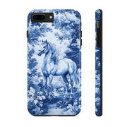 Blue Toile Horse Country Scenic Tough Phone Case LavenderCeleste