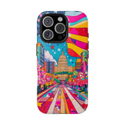 Washington DC Psychedelic Capitol Rainbow Tough Phone Case LavenderCeleste