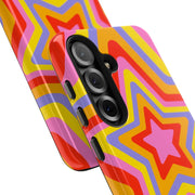 Retro Rainbow Star Groovy Tough Phone Case LavenderCeleste