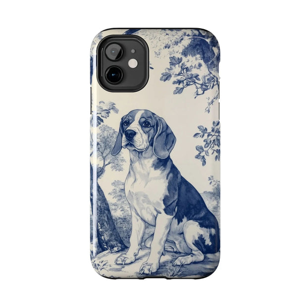 Blue Toile Beagle Country Scenic Tough Phone Case LavenderCeleste