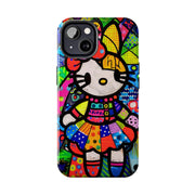 Pop Patchwork Kitty Tough Phone Case LavenderCeleste