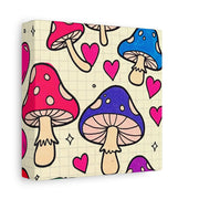 Kawaii Mushroom Cherry Flower Matte Canvas Print LavenderCeleste