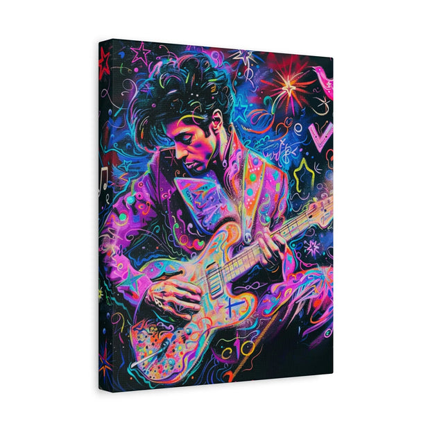 Electric Purple Guitar Legend Matte Canvas Art Printify