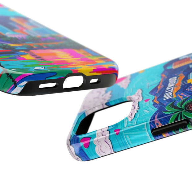 Los Angeles Hollywood Skyline Tough Phone Case – Vibrant Pop Art City Design - LavenderCeleste