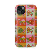 Retro Groovy Snail and Mushroom Tough Phone Case LavenderCeleste