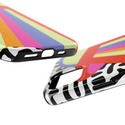 Retro Mod UFO Rainbow Beam Tough Phone Case LavenderCeleste