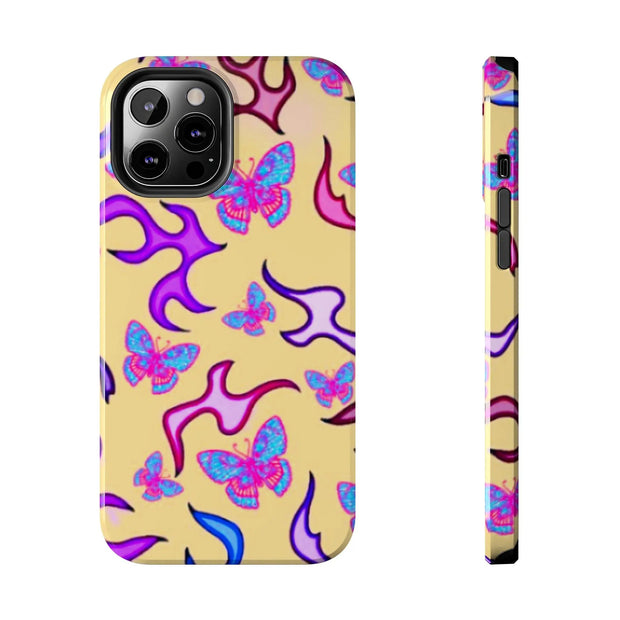 Y2K Butterfly Flames Retro Tough Phone Case LavenderCeleste
