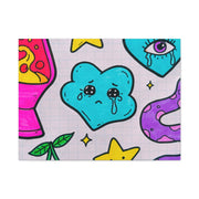 Kawaii Lava Lamp Sad Cloud Snake Matte Canvas Print LavenderCeleste