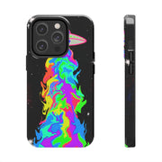 Psychedelic Neon UFO Abduction Tough Phone Case LavenderCeleste