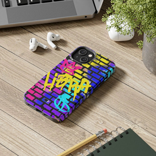 Libra Graffiti Wall Tough Phone Case – Vibrant Zodiac Street Art Design