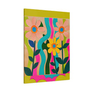 Groovy Paper Cut Flower Matte Canvas Art LavenderCeleste