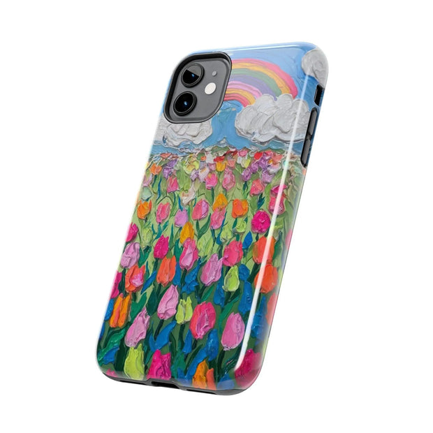 Rainbow Tulip Field Tough Phone Case LavenderCeleste