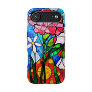 January Carnation Stained Glass Birth Flower Tough Phone Case