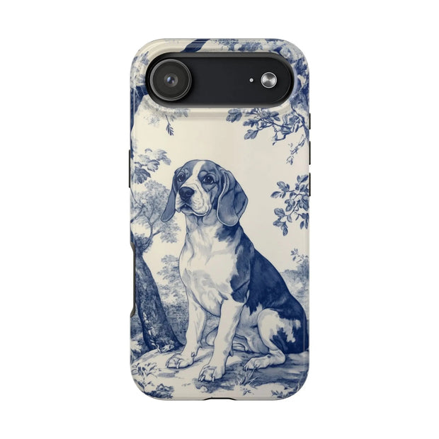Blue Toile Beagle Country Scenic Tough Phone Case LavenderCeleste