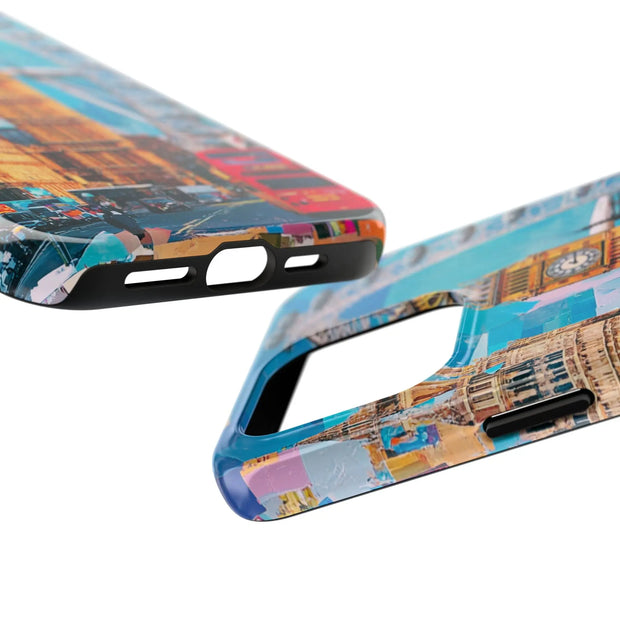 London Big Ben Collage Tough Phone Case – Vibrant City Pop Art Design